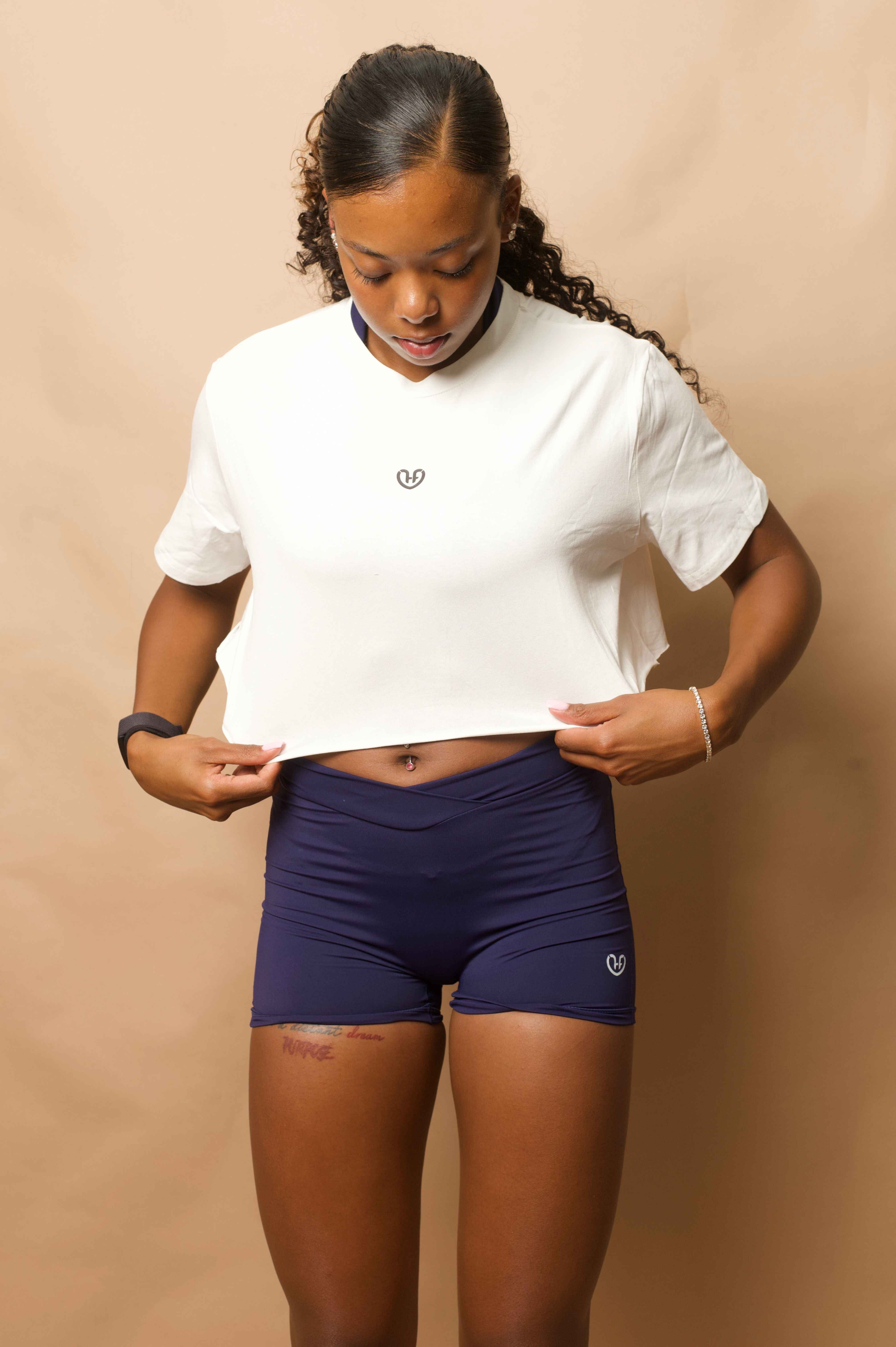 White Independent Crop Tee